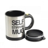 400 ML Auto Mixing Coffee Tea Cup Stainless Plain Lazy Self Stirring Novelty Mug Black
