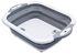 iLife Collapsible Cutting Board with Colander Bigger Size 4-in-1 Multi-function Foldable Kitchen Plastic Silicone Dish Tub Drainers, Sink Storage Washing Draining Basket (Grey)