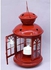 Metal Lantern For Small Candles Red 22cm