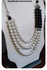 RA accessories Women Necklace-Multi Layered Pearls -Black*off White