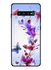 غطاء حماية واقِ لهاتف سامسونج جالاكسي S10 بلس عليه رسمة فراشات وزهور باللون الأزرق الفاتح
