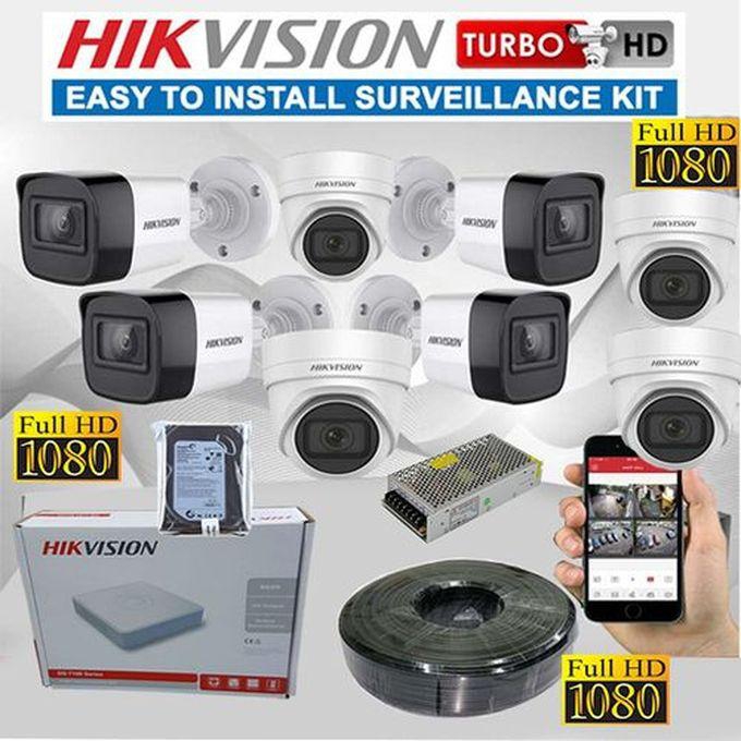 Hikvision 8 1080P Full HD CCTV Cameras Complete Security System Kit