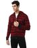 Kady Cotton Two-Tone Striped Zip-up Hooded Unisex Jacket - Red and Black, M