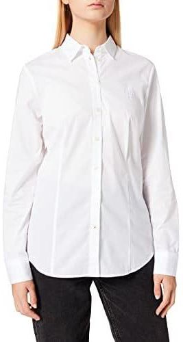 قميص للسيدات من Tommy Hilfiger مطبوع عليه Strech Poplin Solid Slim Shirt