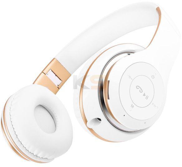 Sound Intone BT-09 Wireless Bluetooth 4.0 Stereo Headsets with Mic Support TF Card FM Radio White and Gold