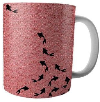 Printed Ceramic Mug Pink/Black