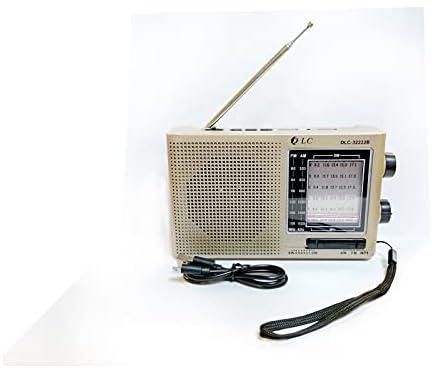 مكبر صوت ستيريو لاسلكي من دي ال سي، راديو اف ام/ايه ام/اس دبليو ستيريو محمول مع بطاقة تي اف، USB، AUX، شحن مشغل ام بي 3 (الموديل: DLC-32222B)
