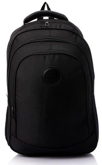Two Main Compartment Zipped Laptop Bag - Black With USB Cover