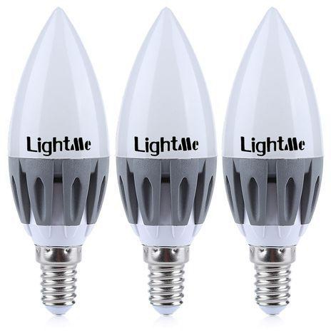 Generic Lightme 3Pcs E14 220-240V C37 3W LED Bulb SMD 2835 Spot Globe Lighting - Cool White Light