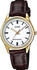 Casio His & Hers White Dial Leather Band Couple Watch - MTP/LTP-V005GL-7A