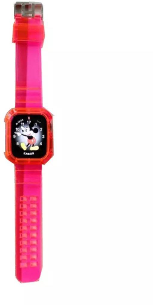 Green TPU Ultra Transparent Band With Case For Apple Watch 42-44mm Rose Red