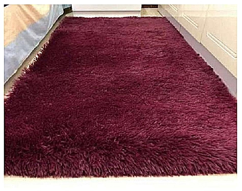 5 BY 8 FLUFFY CARPETS(MAROON)