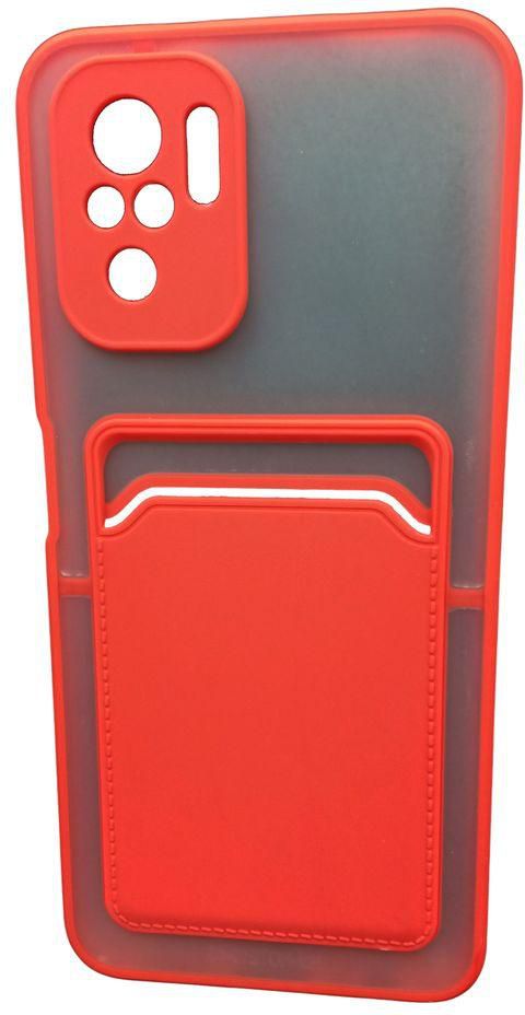 Shockproof TPU Sublimation Card Slot Back Cover For Xiaomi Redmi Note 10 - Red