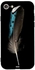 Skin Case Cover -for Apple iPhone 7 Black and Blue Feather with water drops بتصميم ريشة بلون أسود وأزرق مع قطرات ماء