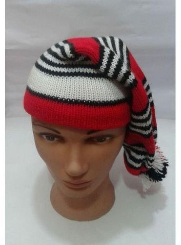 Knitted Traditional Cap - Red/Black