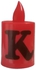LED Flameless Candles Light With Letter K Red - 1Pc Approx 3.5Cm * 7Cm
