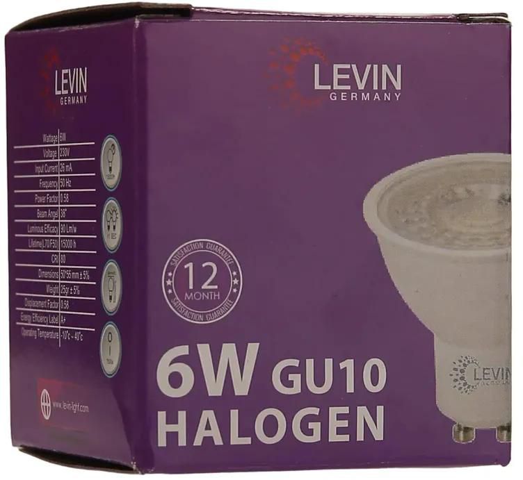 Levin GU10 Halogen Light Bulb (6 W, Daylight)