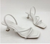Ladies Sleek Low Heeled Sandals For Women- White