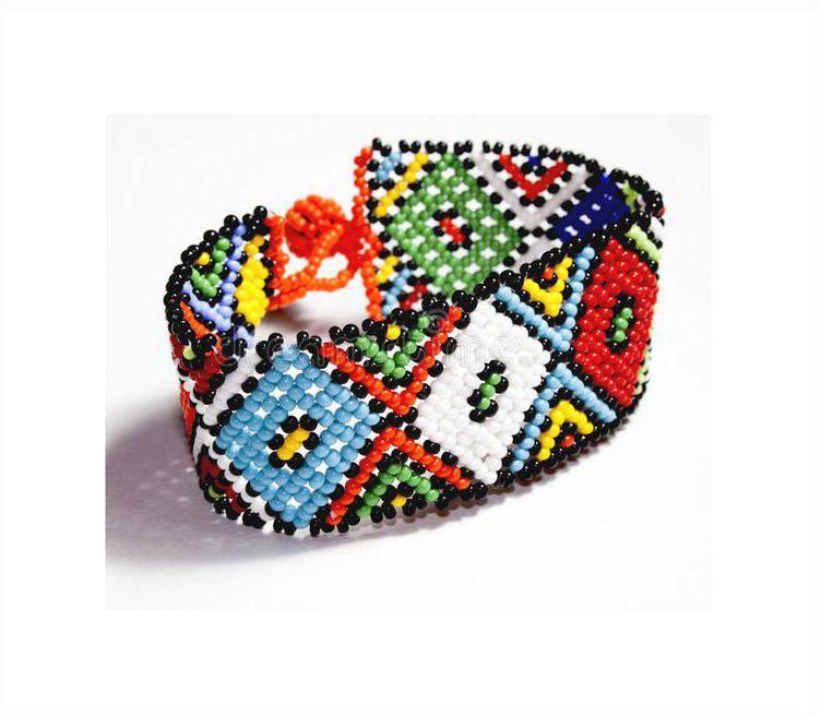 Enkaya Designs Fashion-accessories Women's Jewelry African Fashion Zulu Hand-Made White Multicolored Bracelet