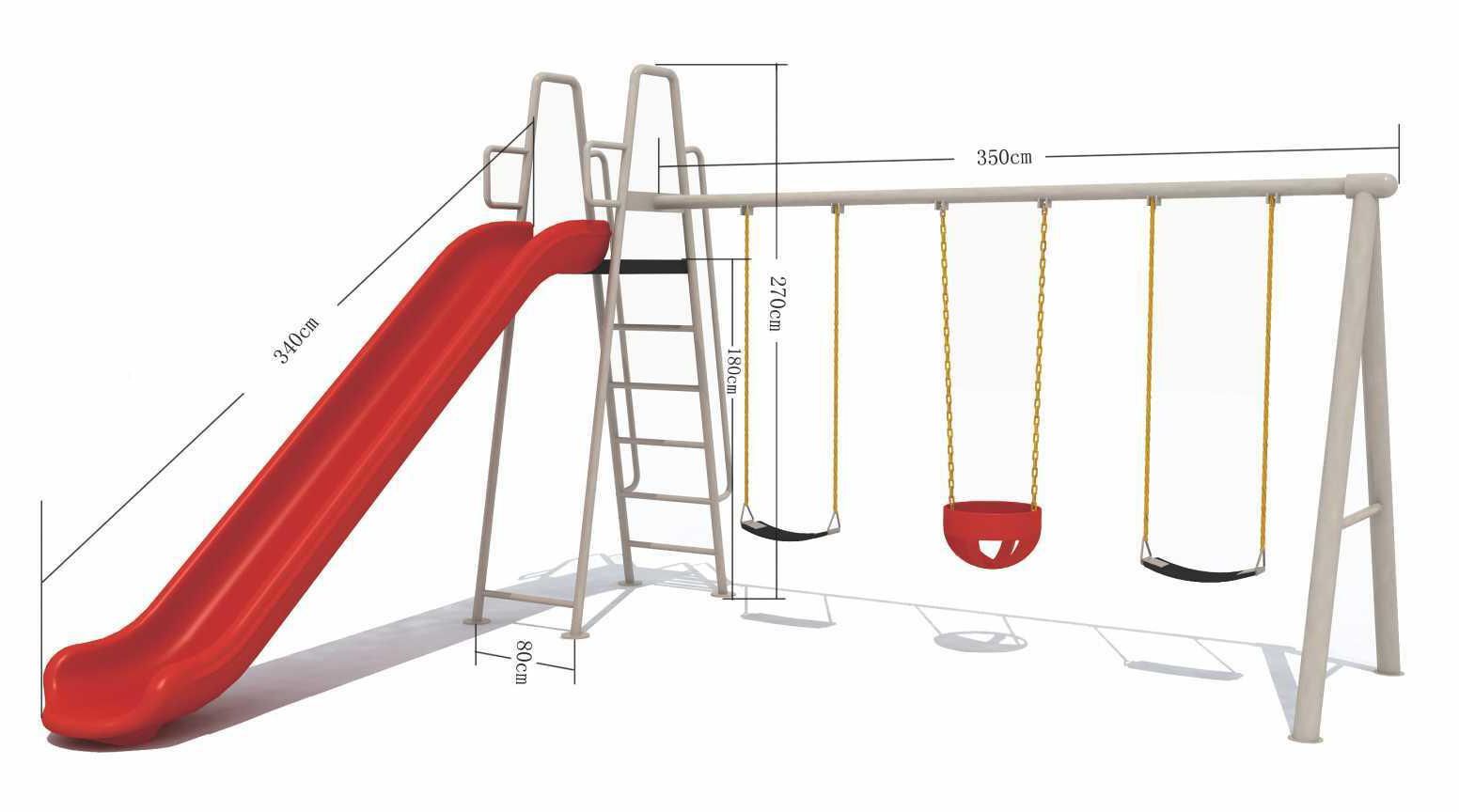 Rbwtoys New Outdoor Swing Series With Premium Metal, 2 In1 Swing And Slide, Playset For Kids RW-13114 430&times;395&times;270cm