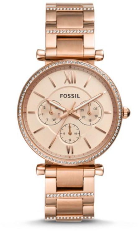 Fossil Stainless Steel Watch ES4542 Carlie (Rose Gold Tone)