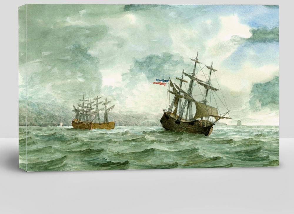 Tall Ship, Watercolor Painting