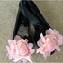 Generic Summer Flower Flat Rubber Jelly Sandals - Black & Rose