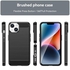 For IPhone 15 Brushed Texture Carbon Fiber TPU Phone Case - Anti-Slip & Shock Absorber - Black