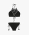 Black Crochet Halter Bikini Set