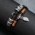 Fashion Multi-layer Bracelet Retro Handmade Braided Bracelet with Leaf Gifts 2 Pcs/Set for Couple