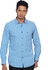 D'Indian CLUB Carbon Peached Cotton Men's Full Sleeve Casual Blue Grey Checkered Shirt Size XXL