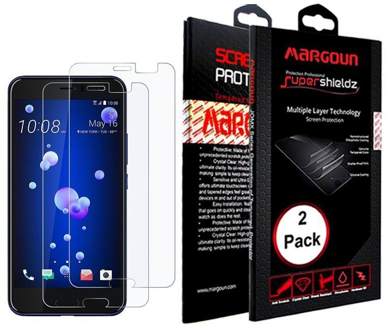 Margoun Protective Screen Protector - 2 Pack Full Cover for HTC U11