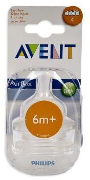 Philips Avent 2 Silicone Teats Fast Flow 4 Holes SCF634 27 PA009