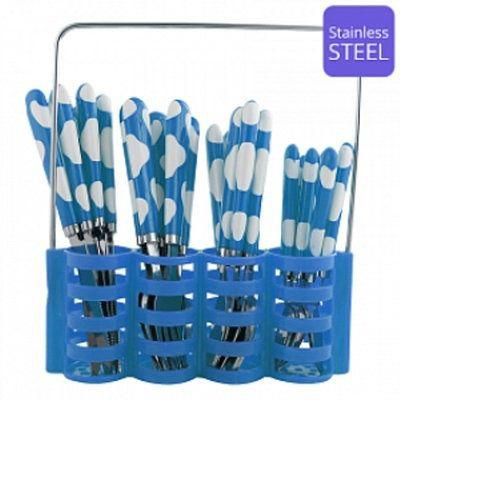 Stainless Steel Cutlery Set With Stand - 24 Pieces