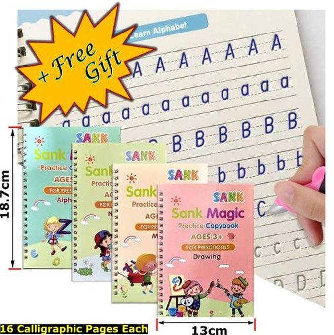 4in1 Kids Reusable Calligraphy Practice Book - 3SETS(12Pcs)