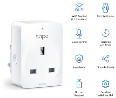 Tp-Link Tapo P100 Mini Smart Home Wifi Wireless Power Socket Plug