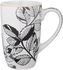 Get Lotus Porcelain Mugs set, with Metal Stand, 6 pieces - White Black with best offers | Raneen.com