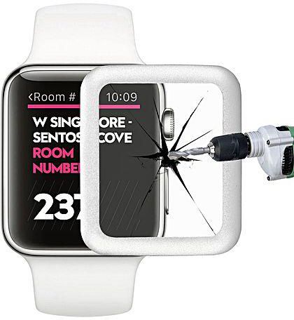 Sunsky Link Dream For Apple Watch Series2 42mm Premium Glass Film 0.2mm Real Tempered Glass With Full Cover Metal Edge Screen Protector(white)