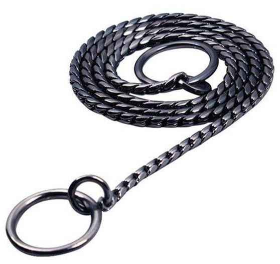 6 Size Durable Copper Dog Leash Outdoor Walking Training Snak Chain Dog Collar XS XXL(#Black)