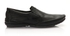 SNC Genuine Leather Slip On Shoes For Men - Black