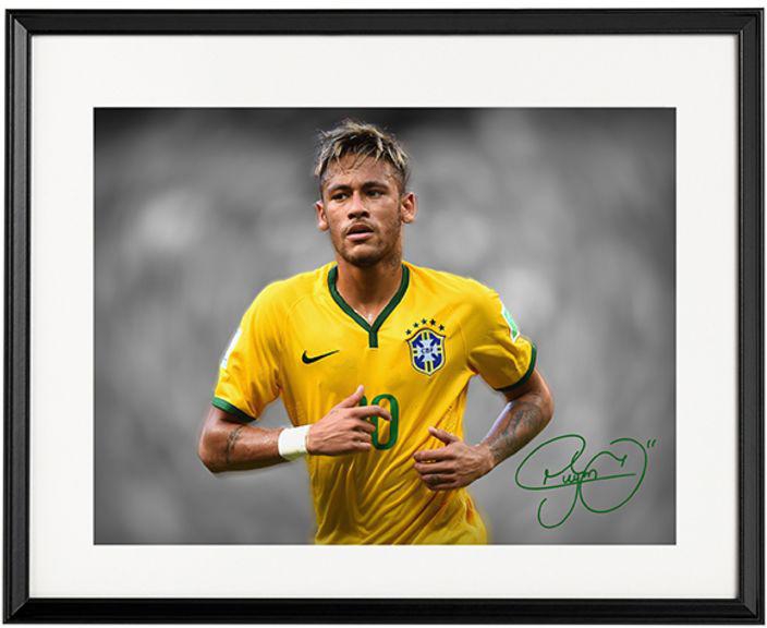 Neymar Brazil Autographed Poster With Frame Multicolour 50x40 centimeter