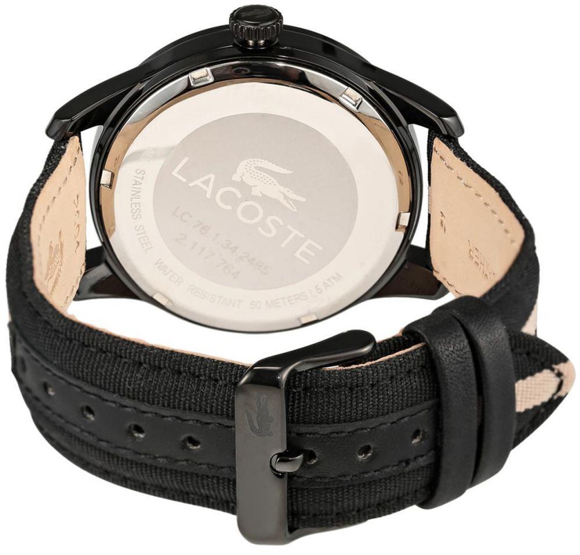 Lacoste Auckland Men's Black Dial Leather Band Watch - 2010724