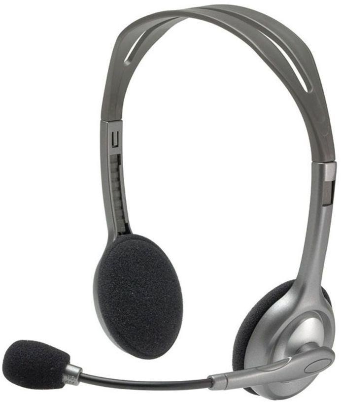 Logitech H110 Stereo Wired On-Ear Headphones Grey/Black