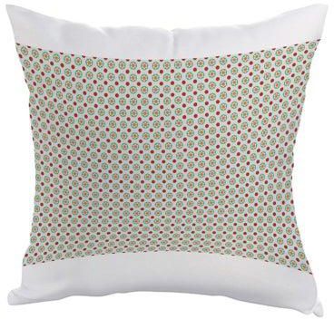 Motifs Printed Cushion Cover Green/Red/Grey 40x40centimeter