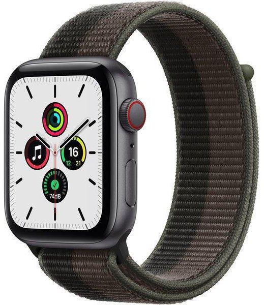 Apple Watch SE GPS + Cellular, 44mm Space Grey Aluminium,Grey Sport Loop