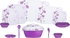 Get Almohandes Melamine Dinner Set, 38 Pieces - White Mauve with best offers | Raneen.com