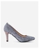 Shoe Room Glittery Pointed Pumps - Dark Silver