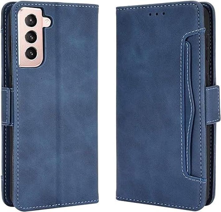 Samsung Galaxy S21 Plus Shockproof Flip Wallet Card Holder Case Compatible with Samsung Galaxy S21 Plus (Samsung Galaxy S21 Plus) (Blue)