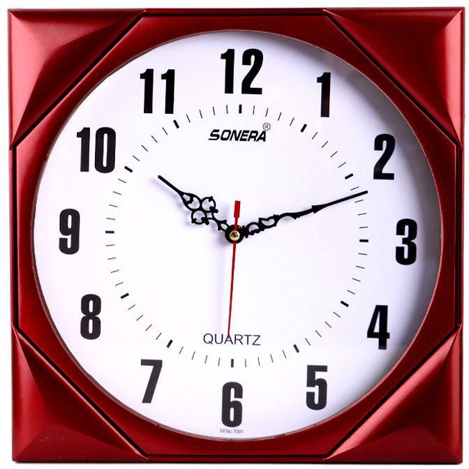 Sonera 7091- Analog Wall Clock – Dark Red