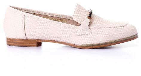 Joy & Roy Stitched Leather Beige Loafers